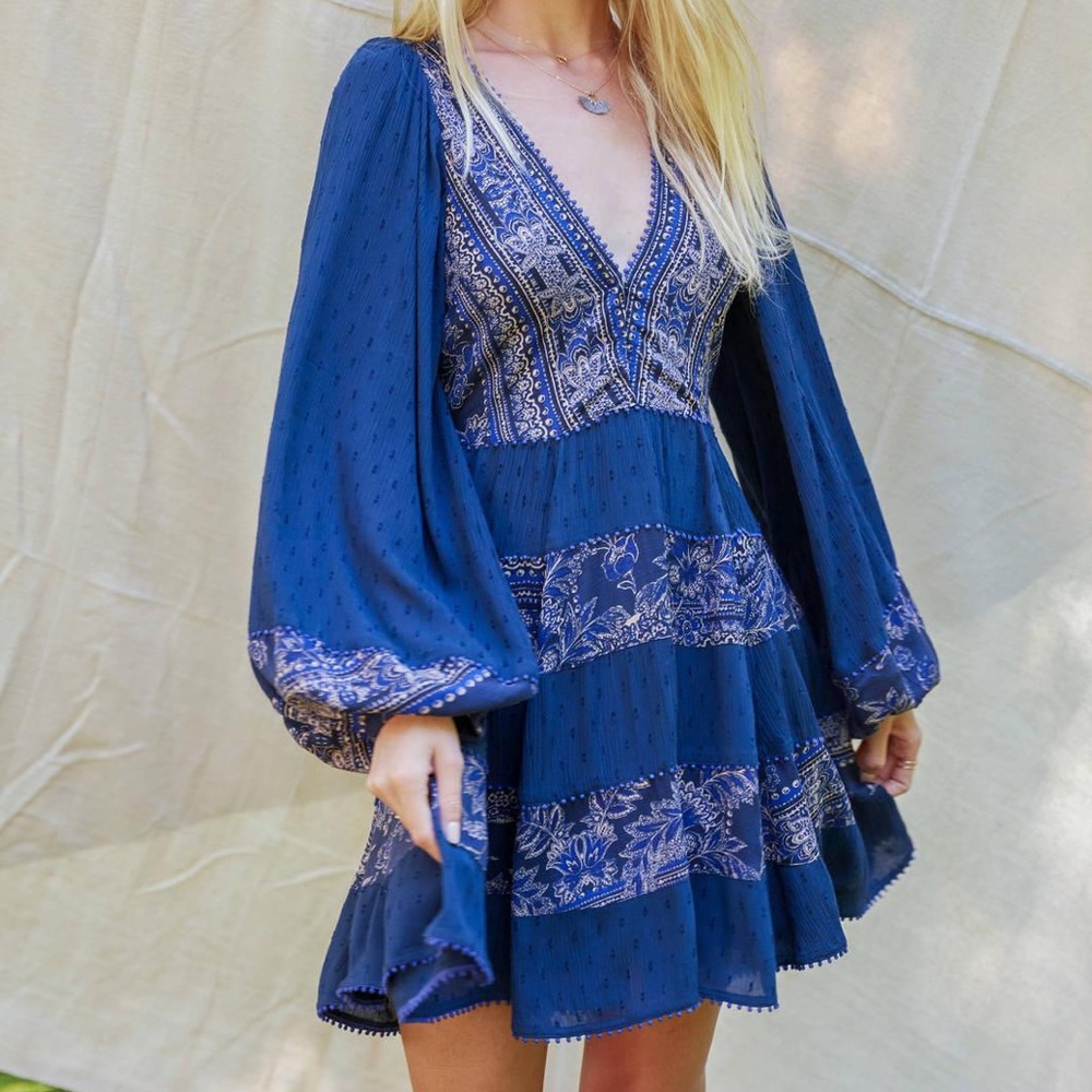 Free People My Love Long Sleeve Mini Dress